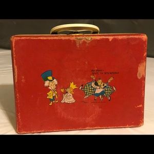 Vintage Alice in Wonderland wooden lunchbox